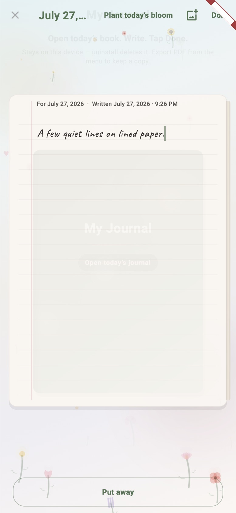 My Journal lined writing page