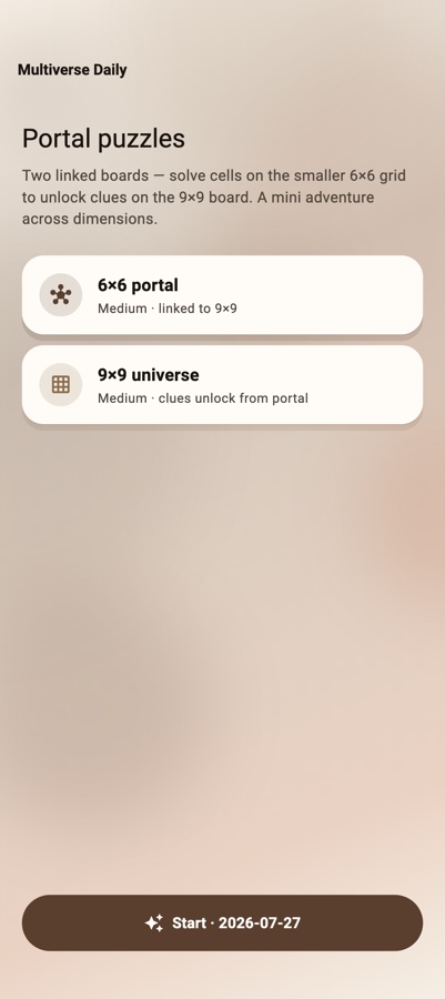 Sudoku Multiverse portal puzzles
