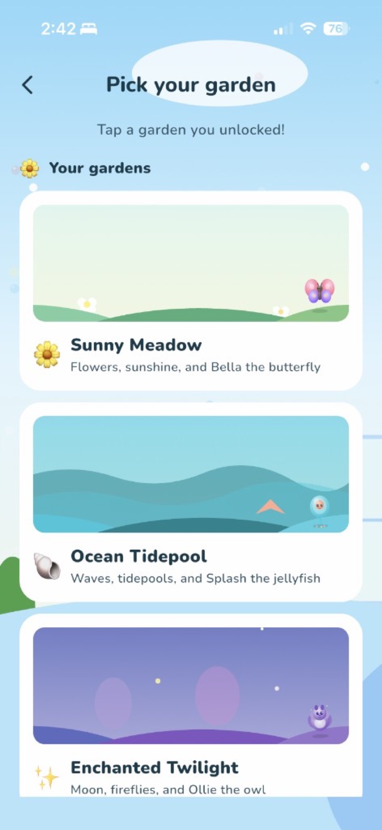 Sudoku Adventure themed places kids can unlock